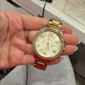 Fossil Women's Gold-Tone Watch with Crystal Accents